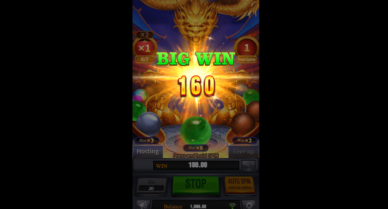 Dragon Treasure recursos especiais durante as rodadas grátis