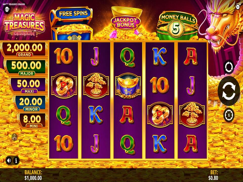 Dragon Treasure símbolo wild expandindo nos rolos