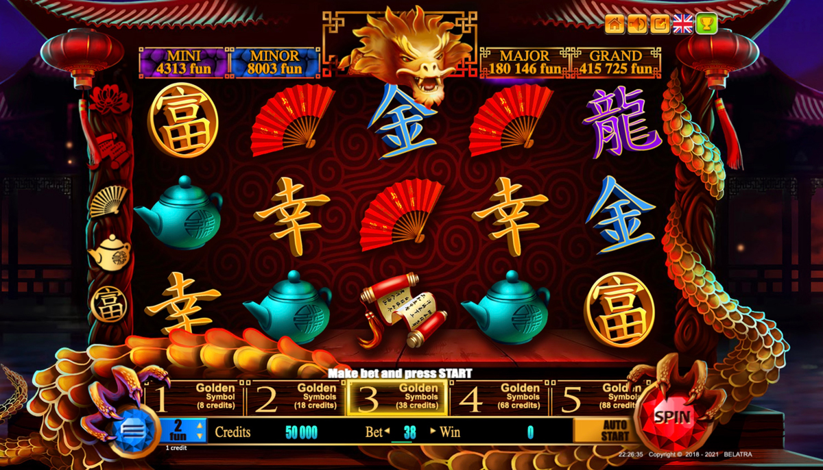 Símbolos Wild do Dragon Treasure com descrição de funcionalidades especiais